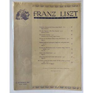 Franz Liszt Selected Songs G Schirmer New York Classical Vocal Sheet